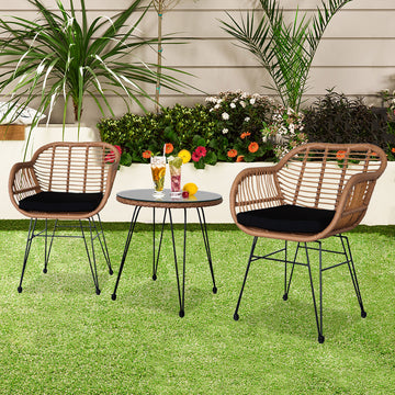 How to Enjoy Your Outdoor Space with the Oshion Flaxen Yellow 3-Piece Wicker Rattan Patio Conversation Set
