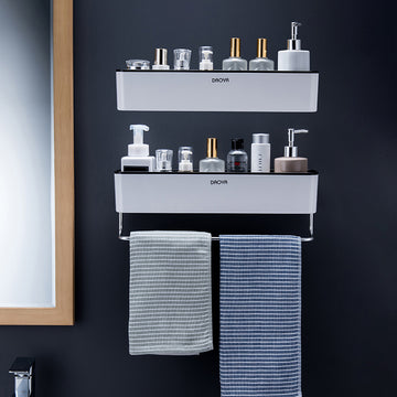 Bathroom Shelves with Towel Bar