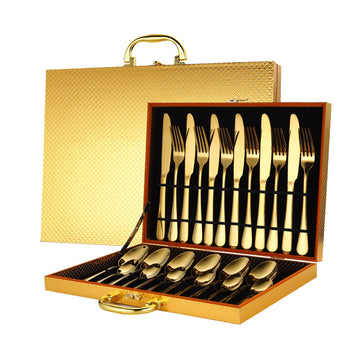 Luxury 24-Piece Stainless Steel Tableware Set