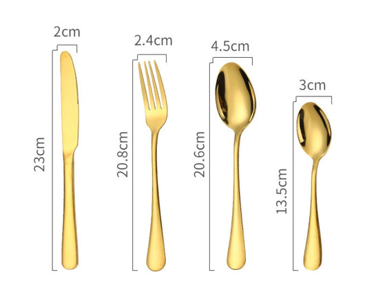 Luxury 24-Piece Stainless Steel Tableware Set