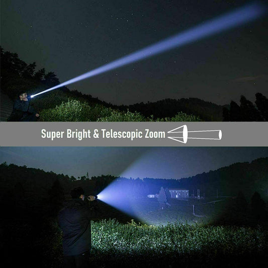 12000000 Lumen Ultra Bright LED Rechargeable Flashlight