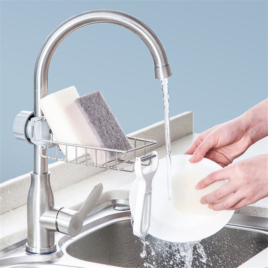 Someone washing a plate