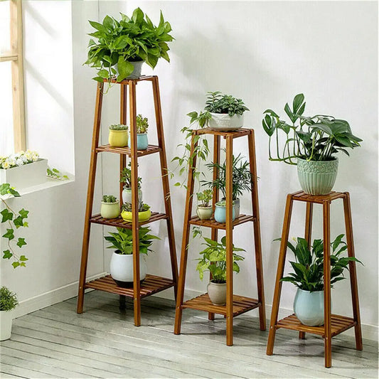 Vintage Bamboo Plant Stand - 2/3/4 Tier Display Rack