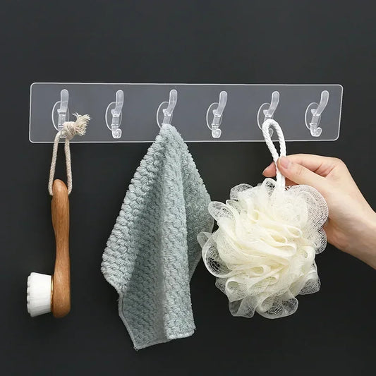 Multipurpose Nail-Free Transparent Wall Hooks