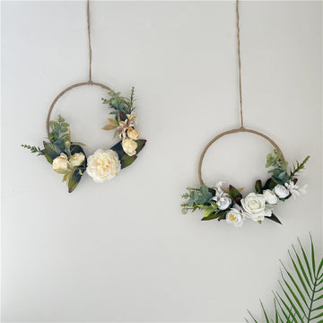 Handcrafted Round Rose Garland Wall Decor