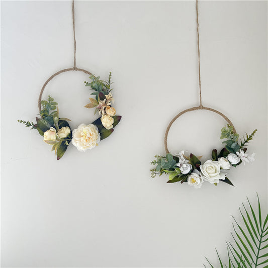 Handcrafted Round Rose Garland Wall Decor