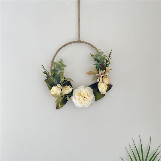 Handcrafted Round Rose Garland Wall Decor