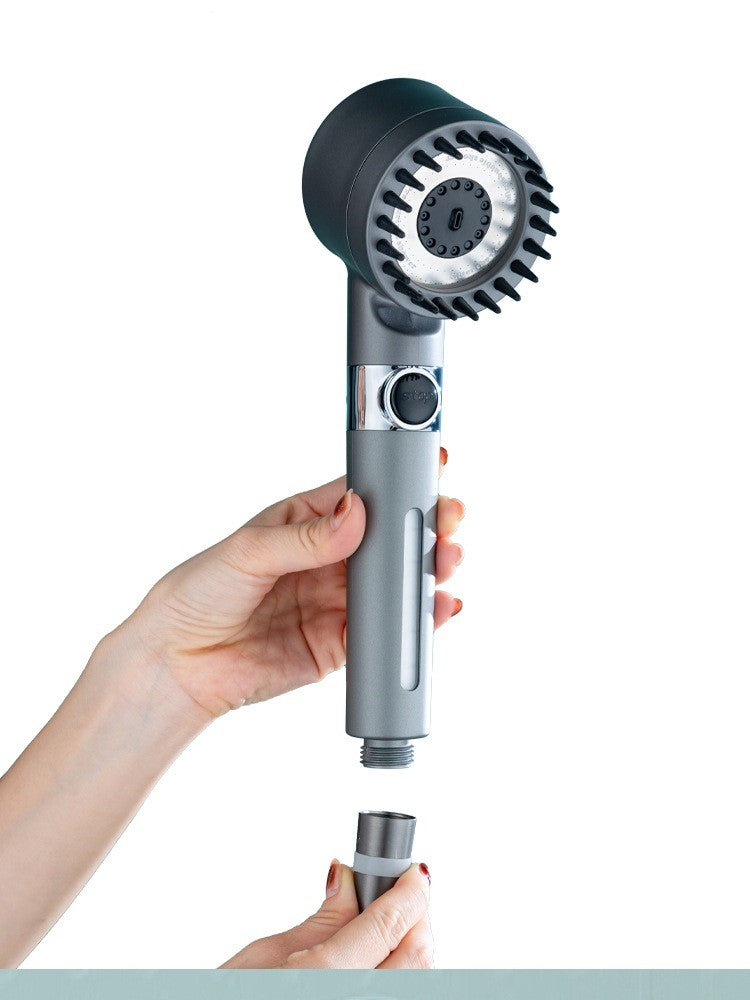 Someone holding a High-Pressure 3-Mode Shower Head