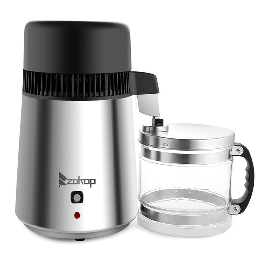 ZOKOP 750W Pure Water Distiller - 4L Stainless Steel Purification System