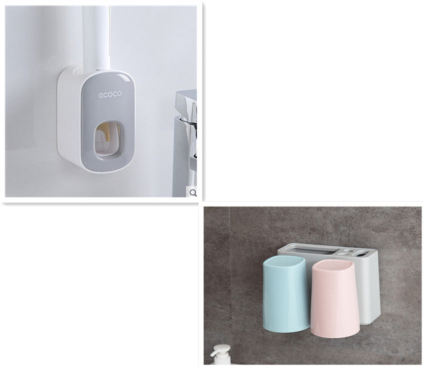  Automatic Toothpaste Dispenser Wall-Mounted Bathroom Accessories Set