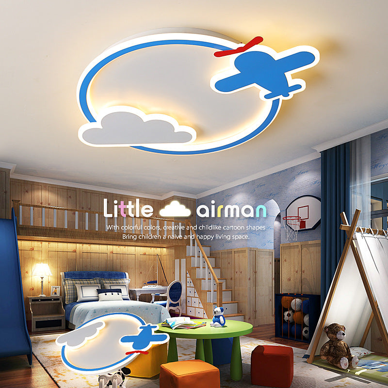 Deer Cartoon Model Airplane Bedroom Lamp