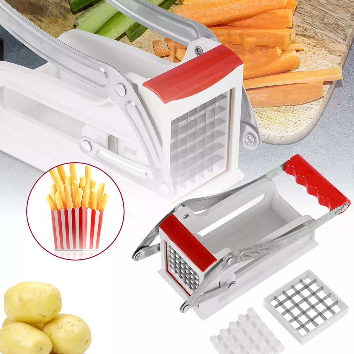 Stainless Steel French Fry Cutter & Vegetable Slicer