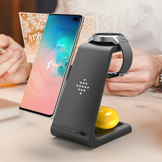 3-in-1 Fast Wireless Charging Station and Stand
