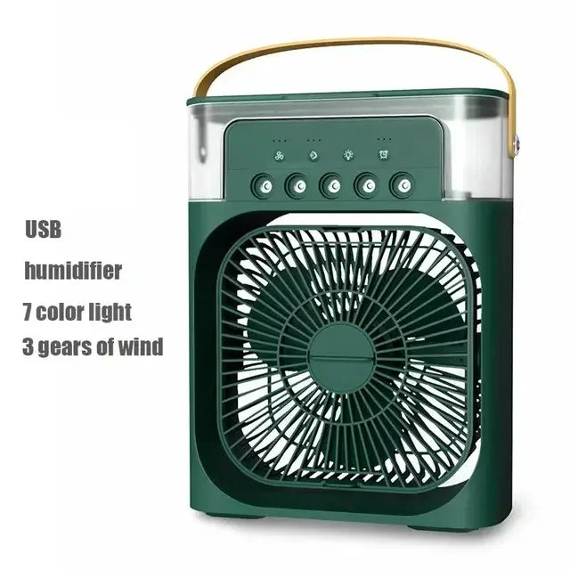 Portable 3-in-1 Humidifier, Fan, Air Conditioner with LED Light