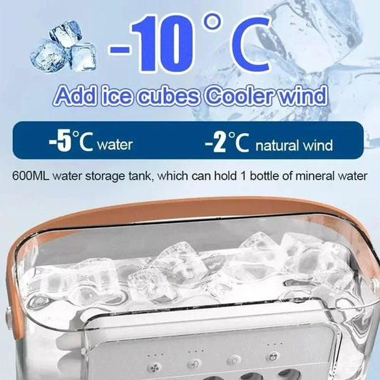 3-in-1 Portable Air Conditioner Fan with LED Light - USB
