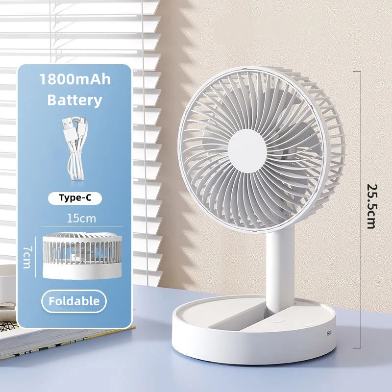 USB Foldable Fan with 4 Speeds & Timer