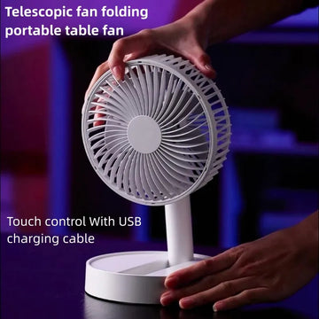 USB Foldable Fan with 4 Speeds & Timer