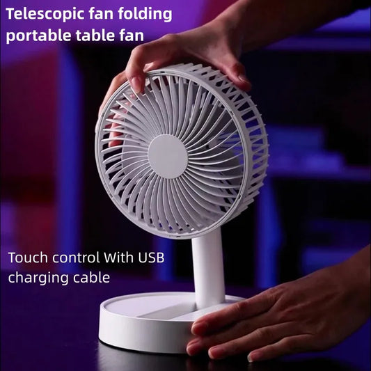 USB Foldable Fan with 4 Speeds & Timer