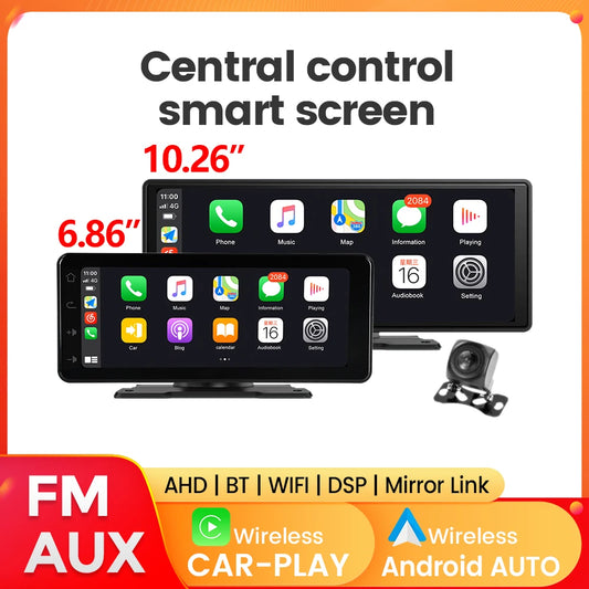 10.26" Car Monitor with Wireless CarPlay & Android Auto