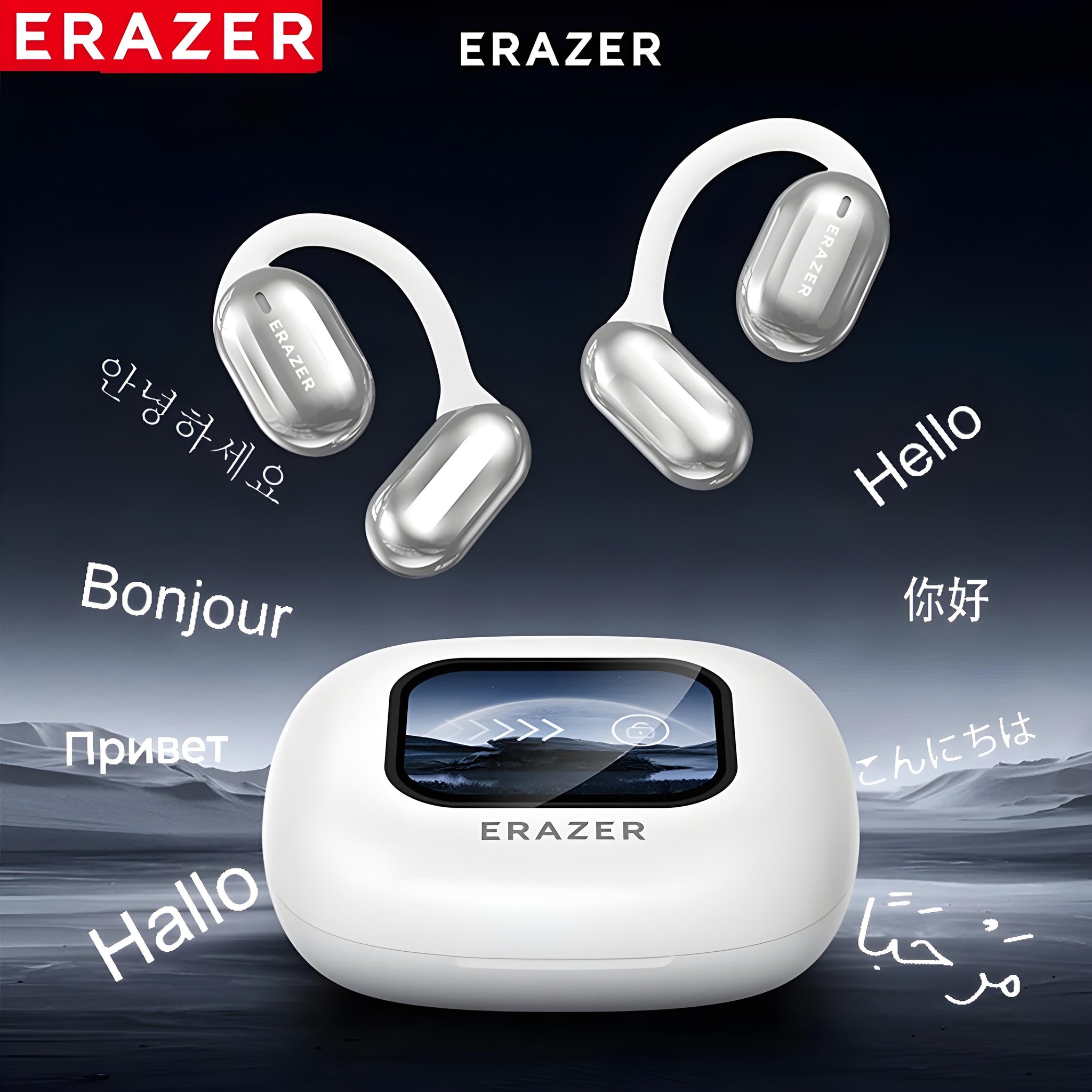 ERAZER XP2 AI Smart Translator Earbuds with Open-Ear Design