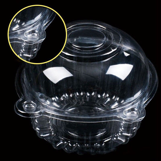 Clear Single Cupcake Boxes - 100-Pack, Food-Grade Plastic