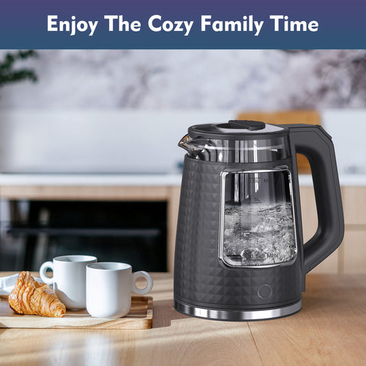 Electric Tea Kettle, 2.0L Stainless Steel, Auto Shut-Off