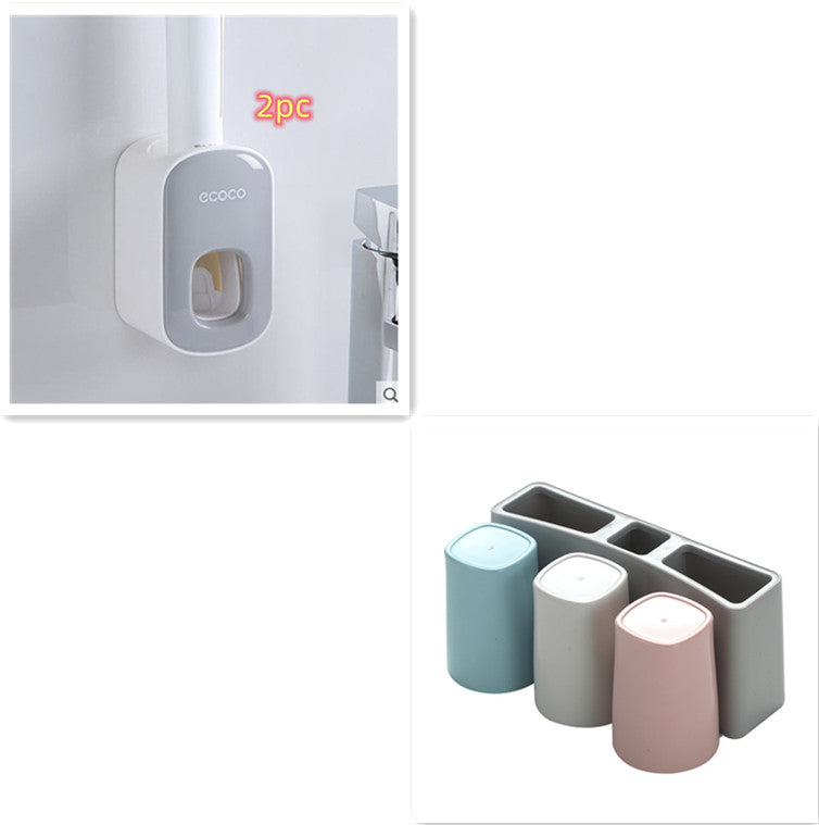  Automatic Toothpaste Dispenser Wall-Mounted Bathroom Accessories Set